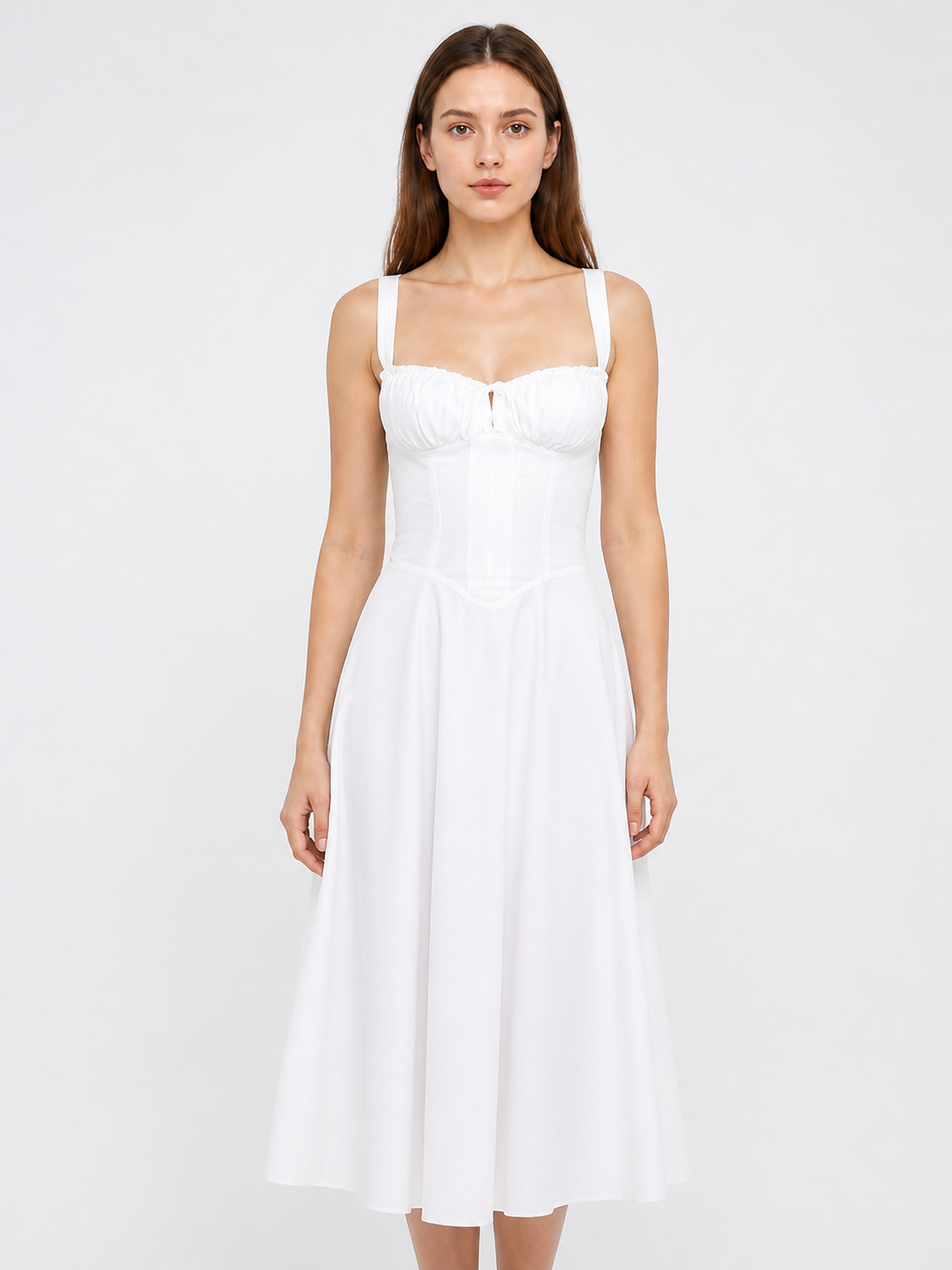 Strappy Midi Dress with a Gathered Bodice Costume Dresses detail 3