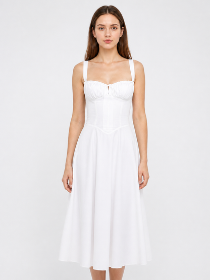 Strappy Midi Dress with a Gathered Bodice Costume Dresses detail 3