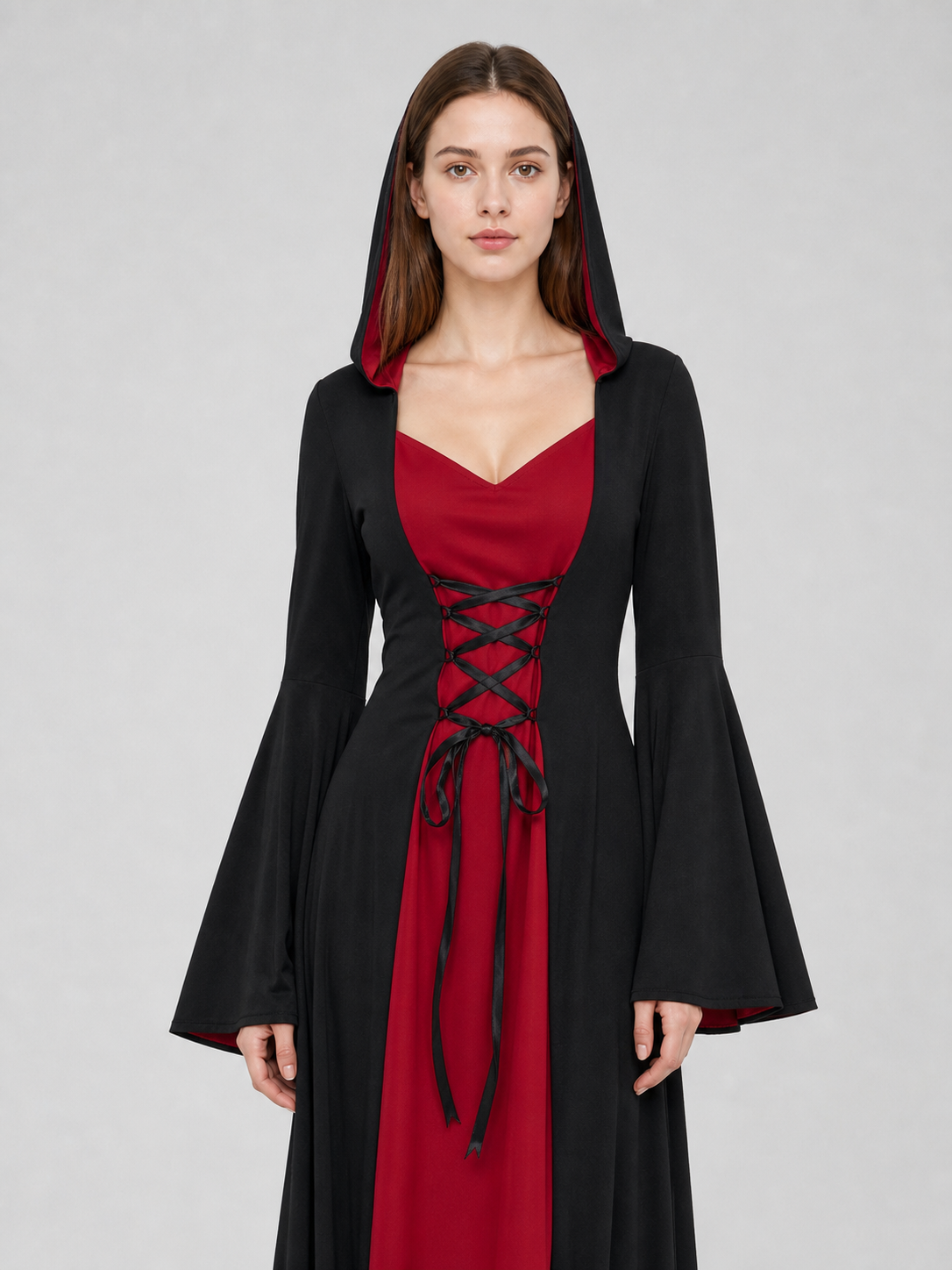 Long Gothic Hooded Costume Dress
