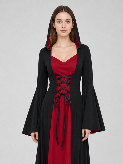 Long Gothic Hooded Costume Dress