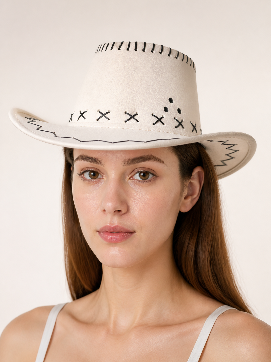 Carnival Cowboy Hat, Wide-Brimmed, Tall-Crowned Costume Headwear detail 2