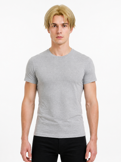 Short Light Golden Wig with Side Bangs upper body view