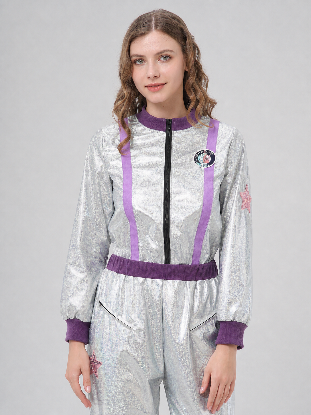 Silver Astronaut Jumpsuit for Halloween Costumes detail 3
