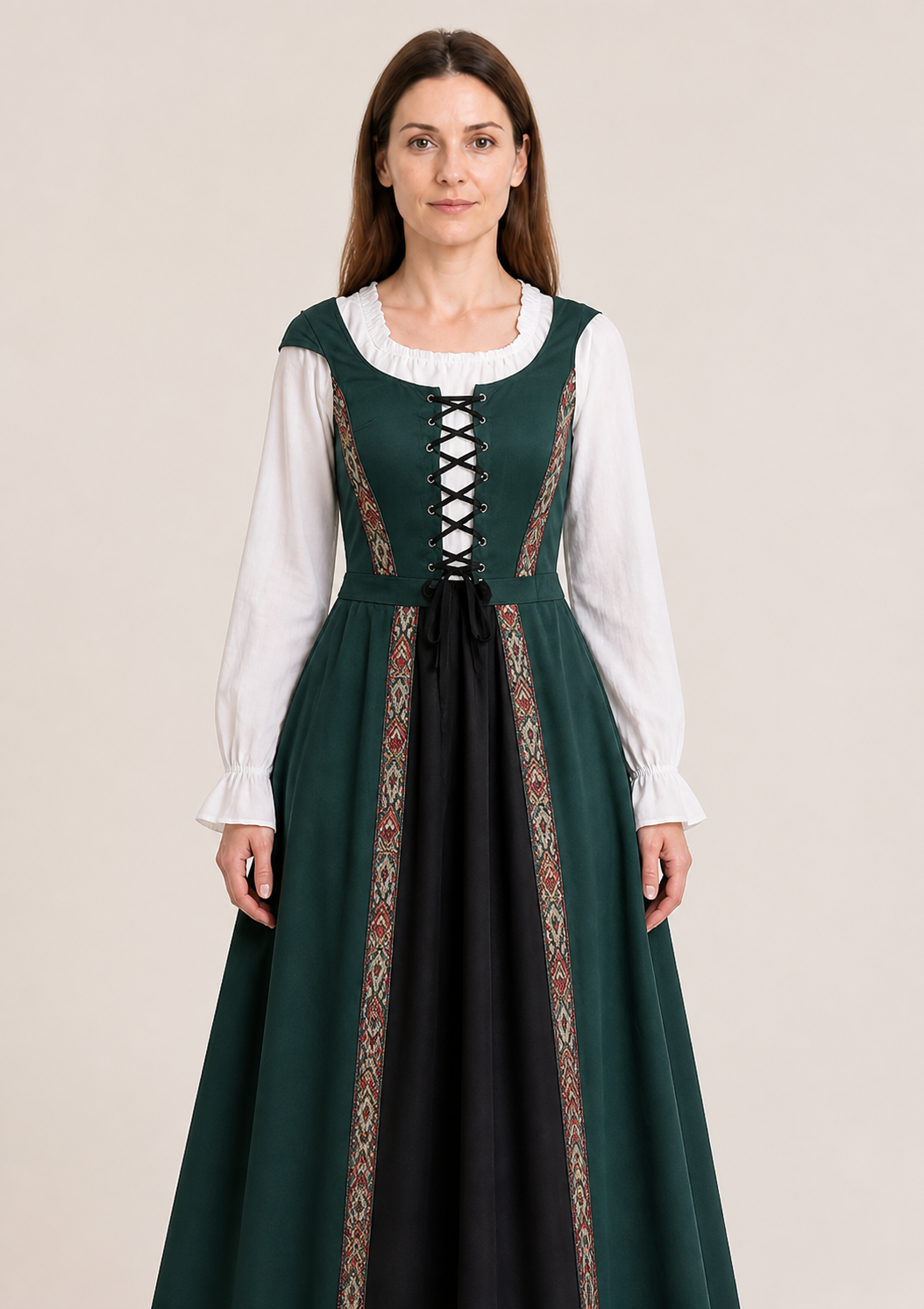 Long Witch Carnival Dress with Lacing and a Bow Costume Dresses detail 3