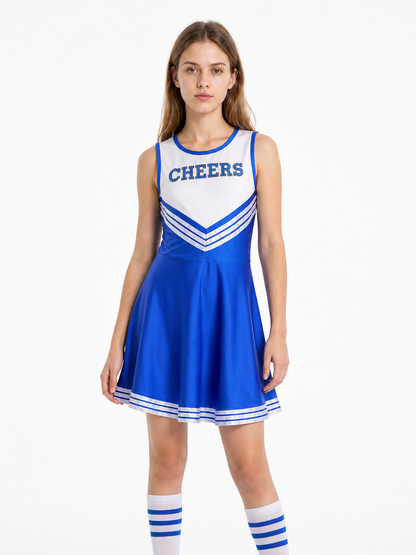 Sleeveless Children's Cheerleading Dress with CHEERS Costume Dresses detail 3