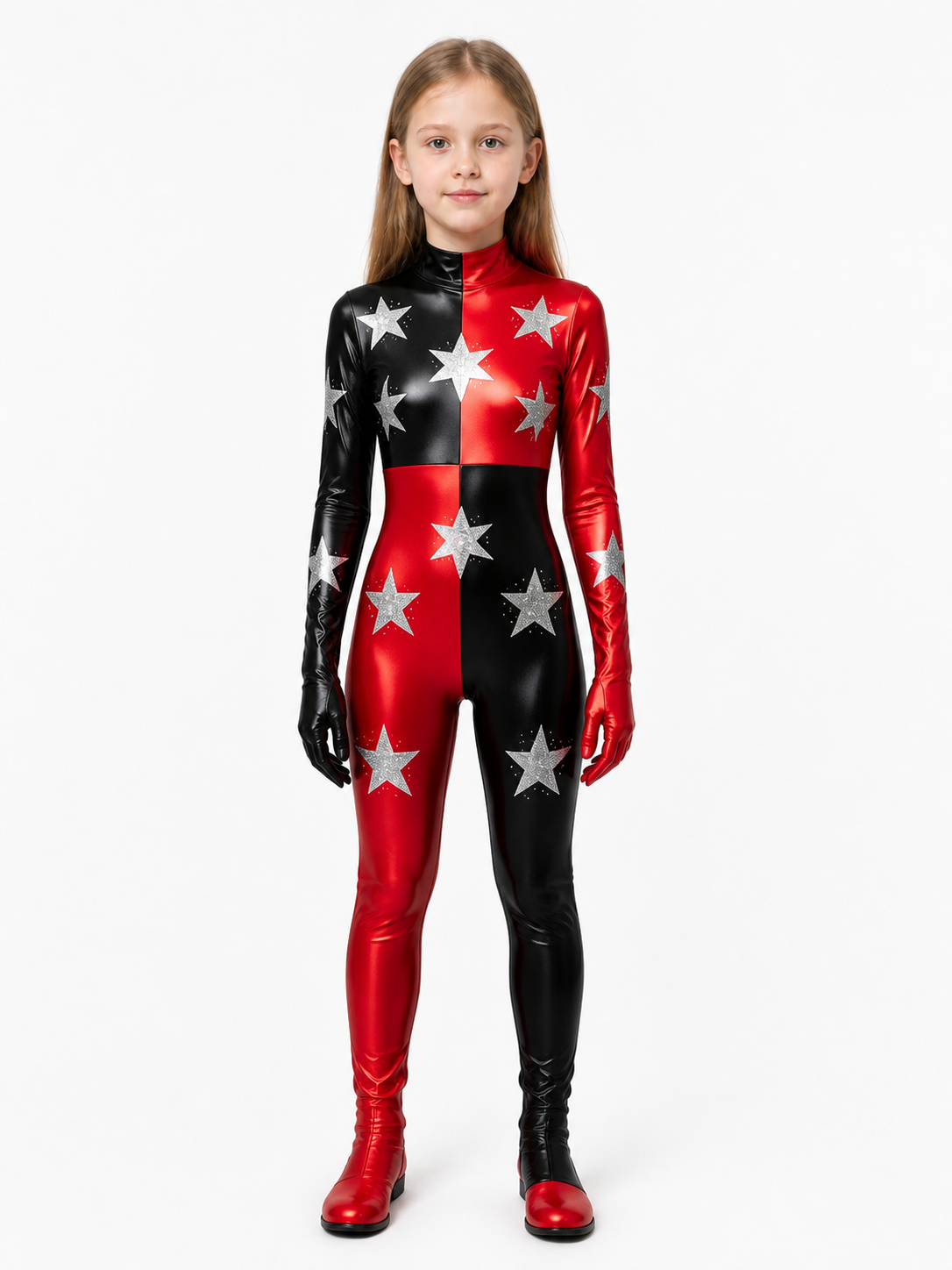 Clown Jumpsuit with Silver Stars for Halloween Costumes detail 3