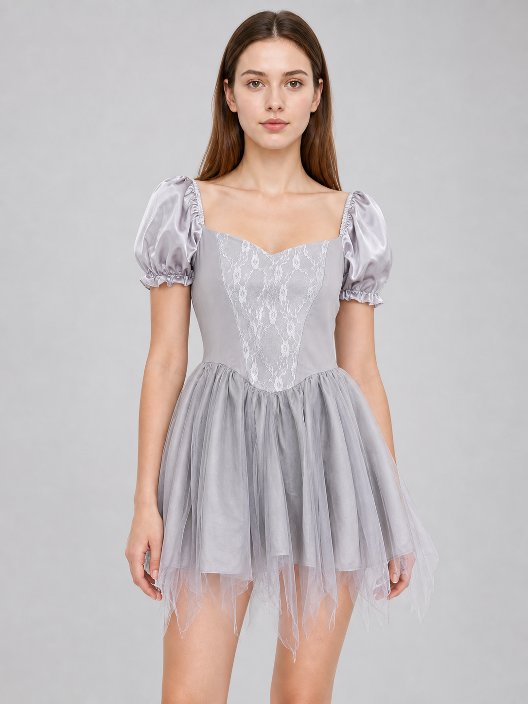 Ghost Bride Costume: Short Dress and Veil