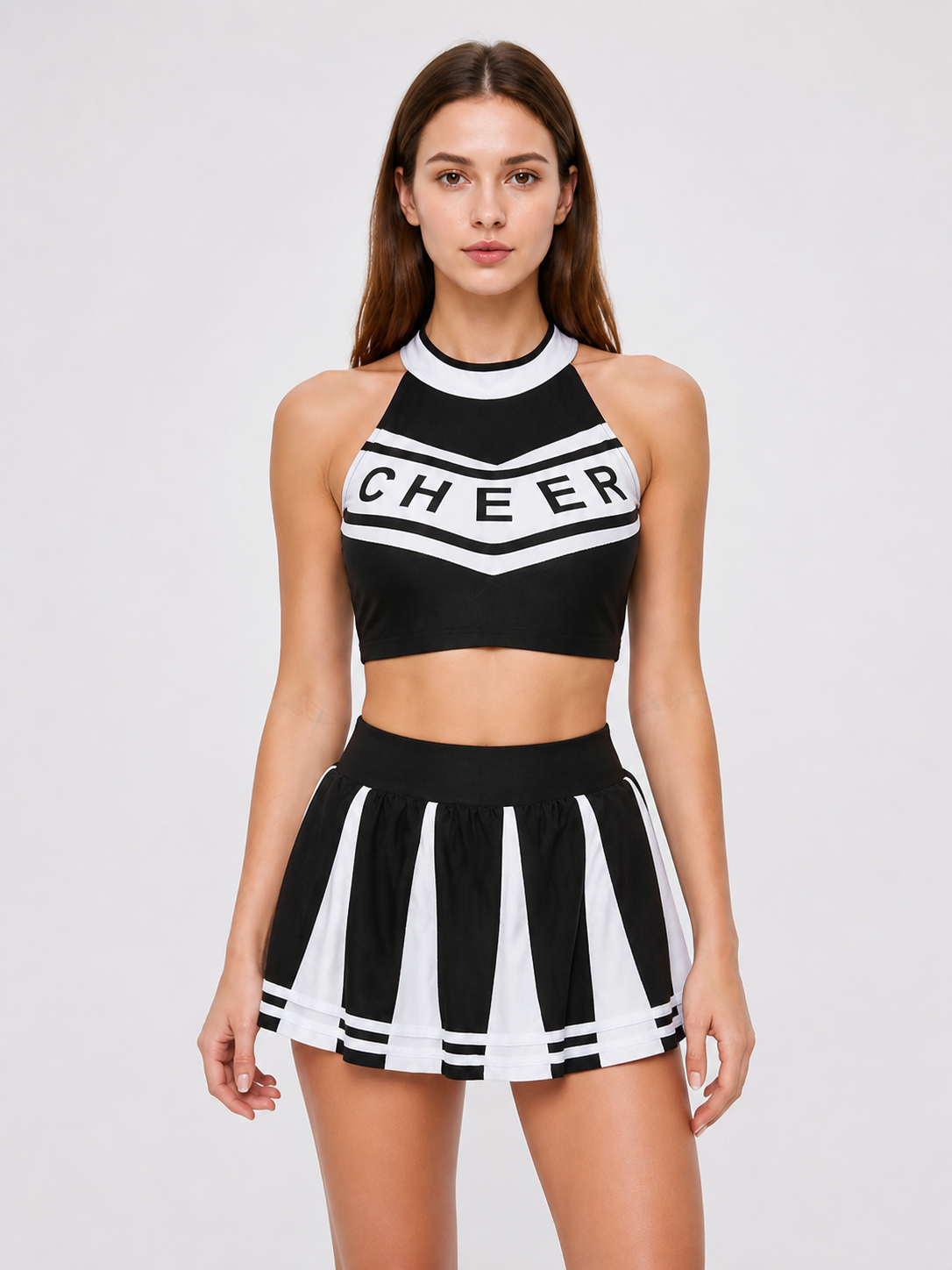 Black and White Stage Costume with Top and Skirt Costumes detail 3
