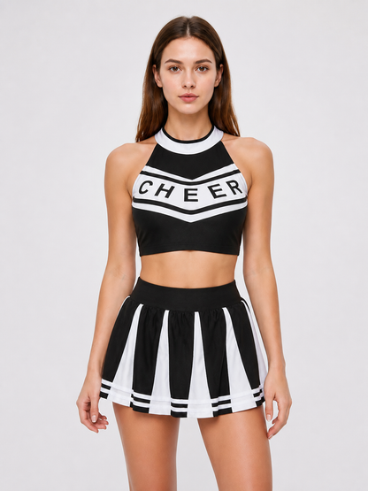 Black and White Stage Costume with Top and Skirt Costumes detail 3