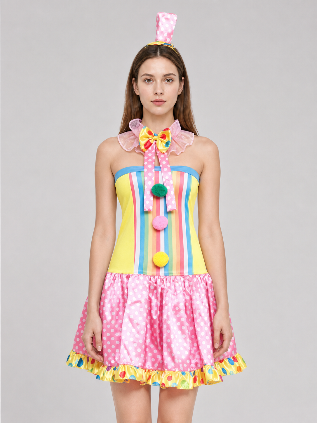 Bright Clown Costume Dress for Carnival and Stage