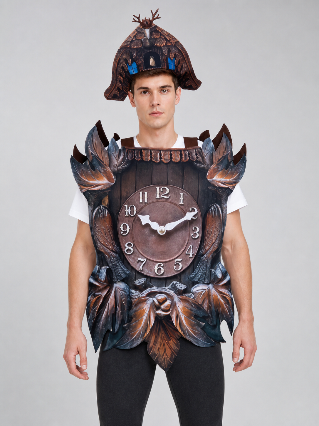 Fantasy clock-themed costume for parties, stage performances, and themed events.