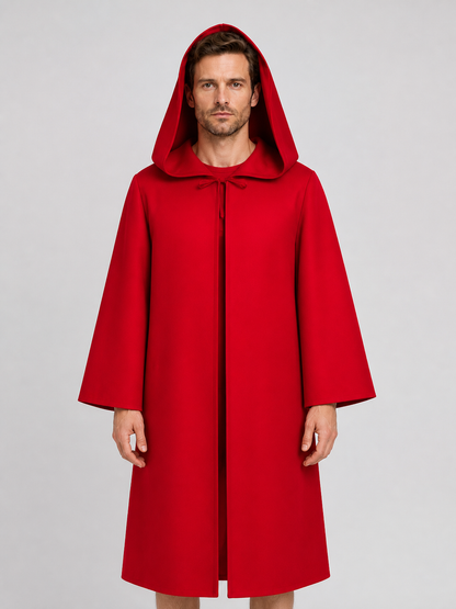 Red Hooded Long Cloak for Cosplay and Halloween Costume Capes detail 3