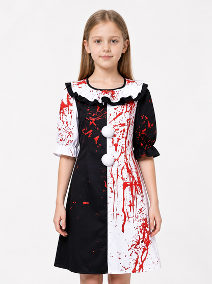Clown Cosplay Dress with Blood Splatter Costume Dresses detail 3