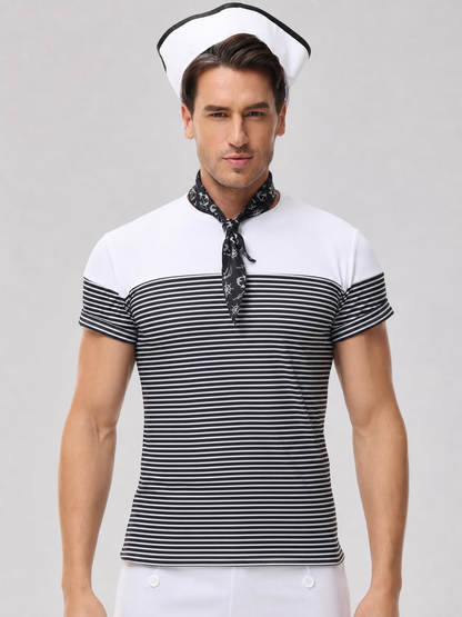 Striped Nautical Stage Costume with Shorts