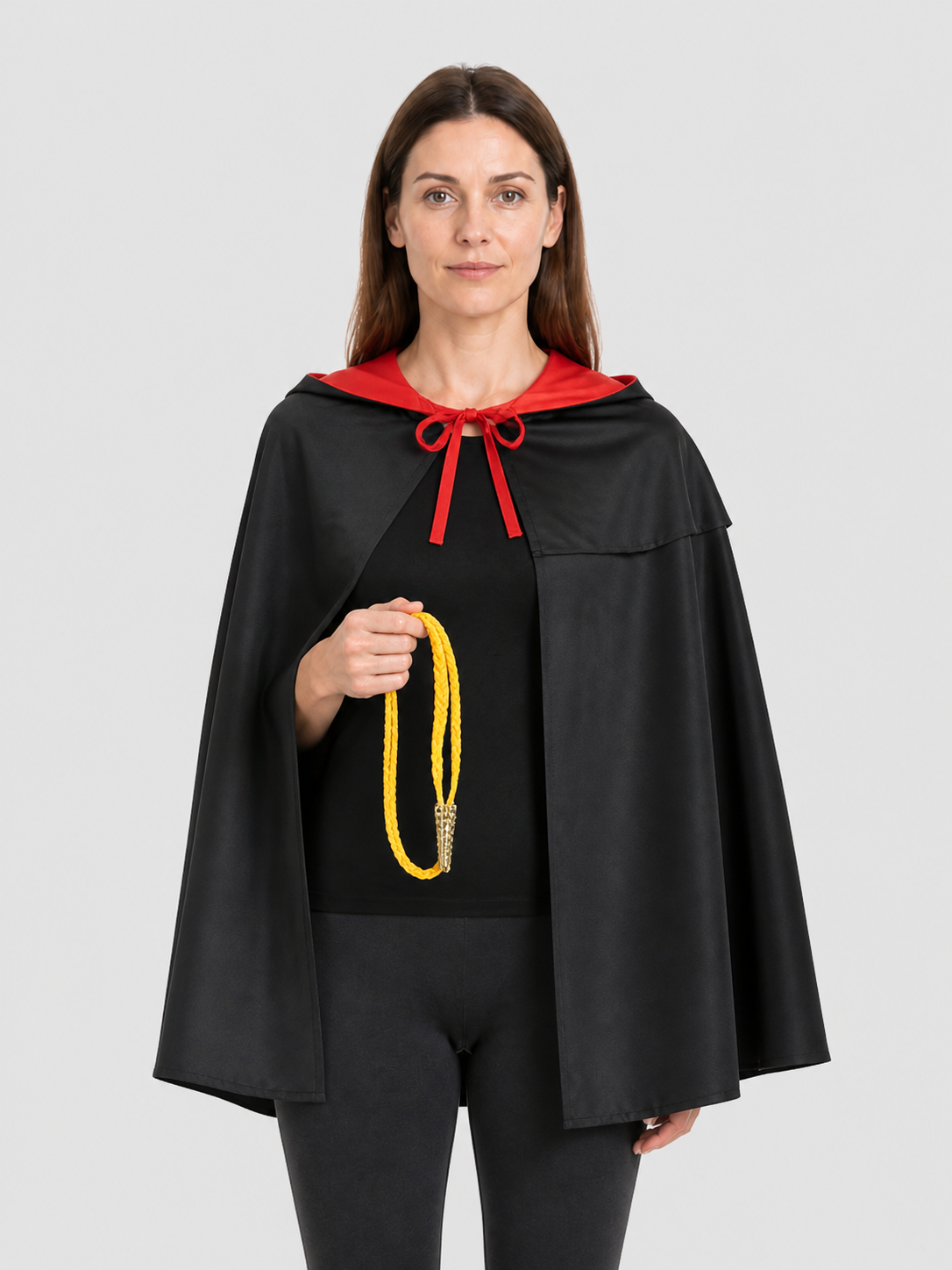 Wide Black and Red Hooded Cosplay Cape Costume Capes detail 3