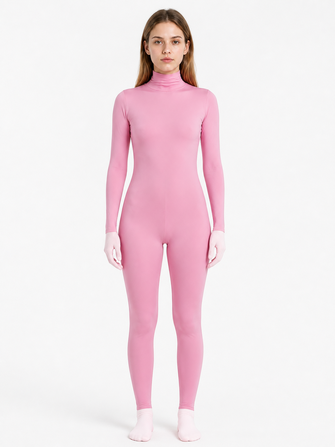 Pink One-Piece Deer Costume with Branching Antlers