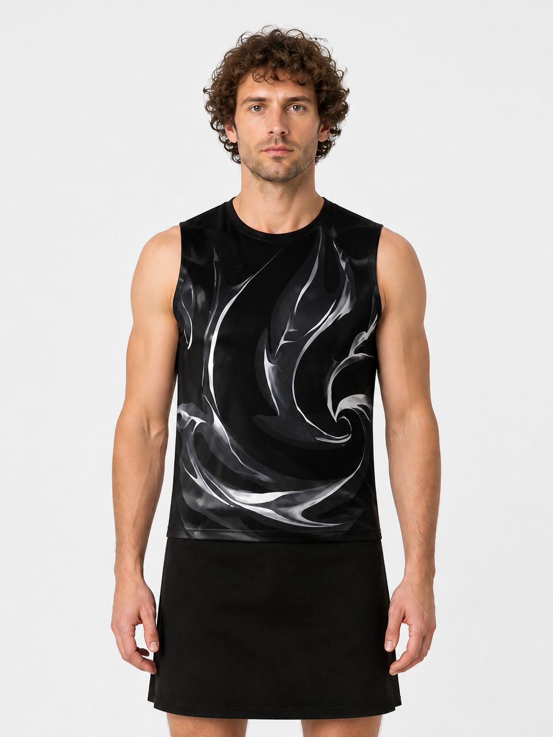 Shen Gongbao Cosplay Costume, Black and White, Sleeveless