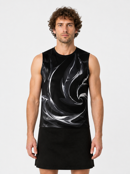 Shen Gongbao Cosplay Costume, Black and White, Sleeveless