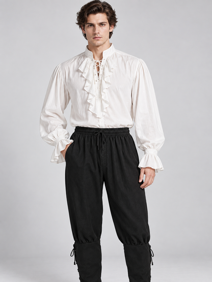 Historical Style Pants Black with Ties