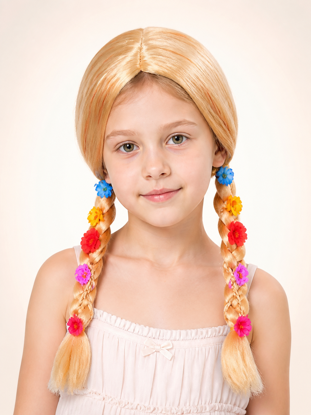 Golden Carnival Wig with a Braid for Halloween Costume Wigs detail 2