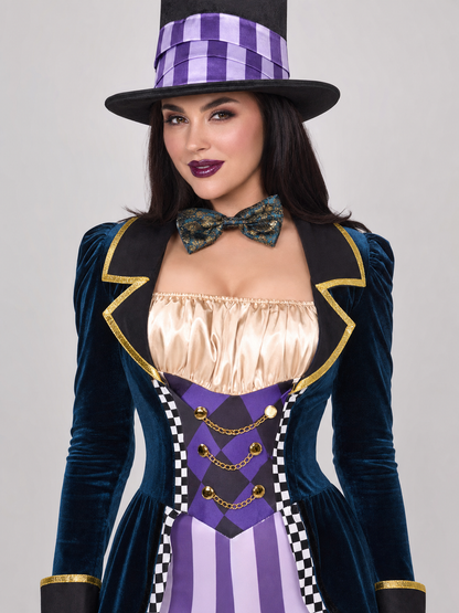 Clown Carnival Costume with Top Hat and Cape