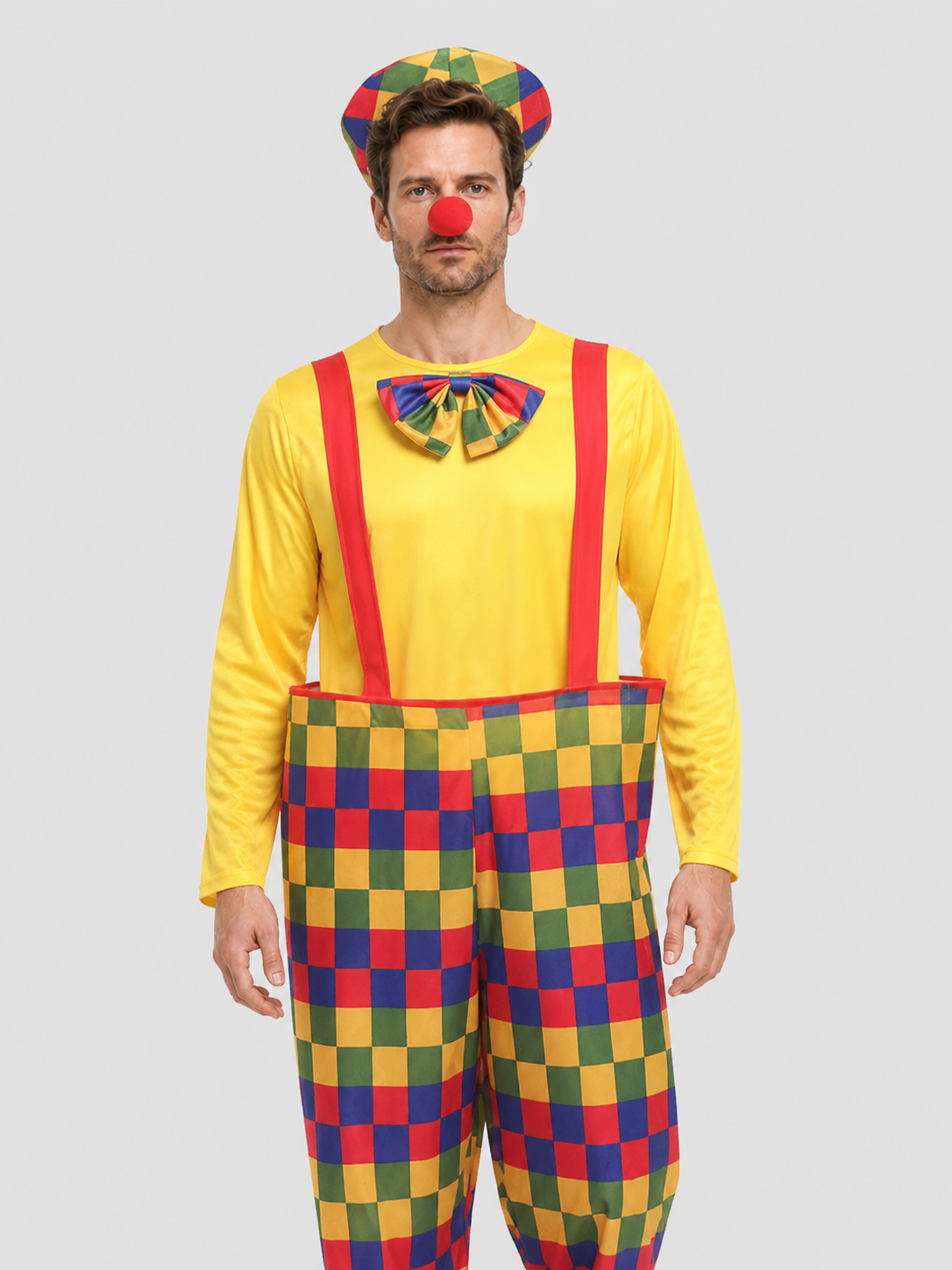 Clown Costume: Shirt, Jumpsuit, and Hat Costume Headwear detail 3
