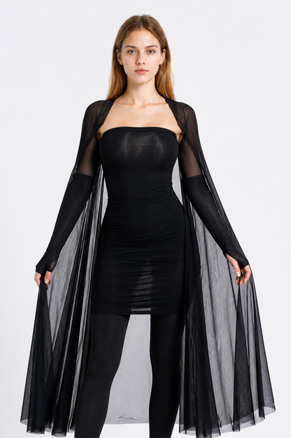 Vampire Costume with Black Dress and Cape Costume Dresses detail 3