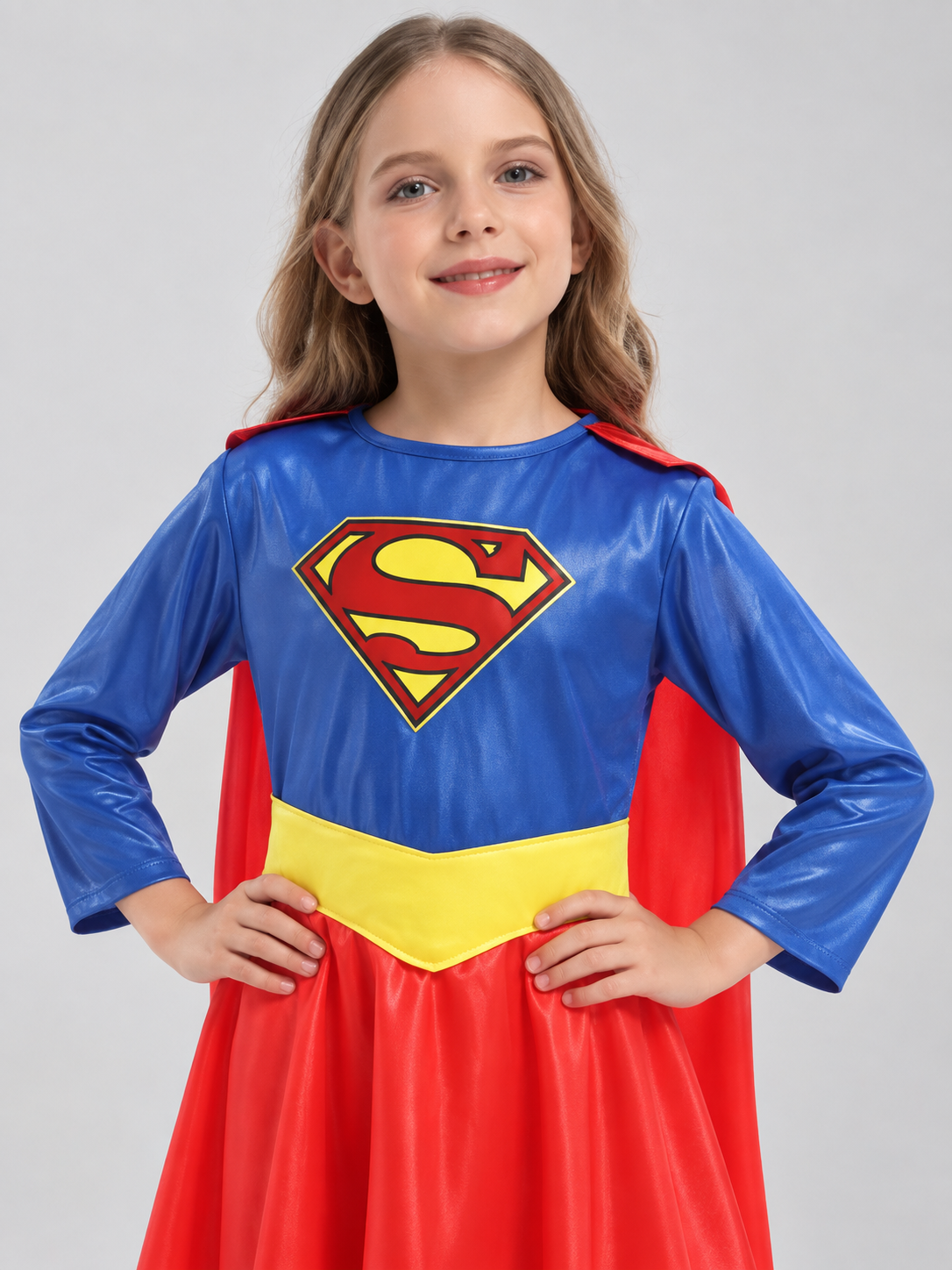 Kids' superhero costume with cape and belt