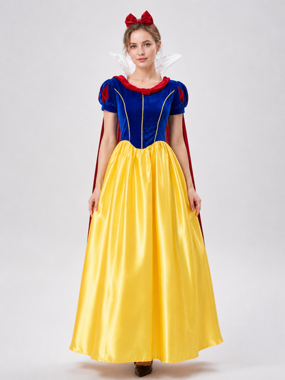 Snow White Costume with Red Bow and Cape Costume Capes detail 3