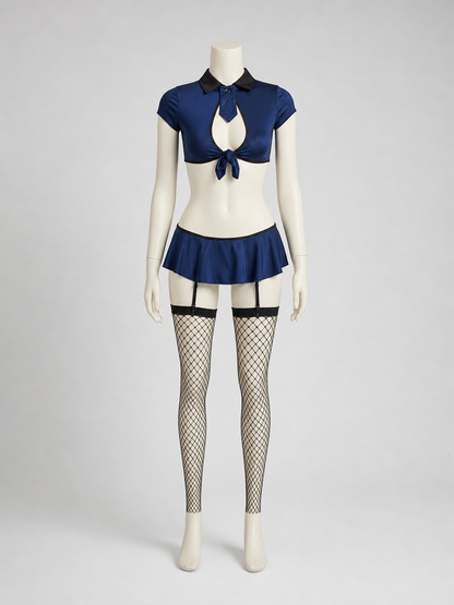 Two-Piece Police Costume with Skirt Costumes detail 3