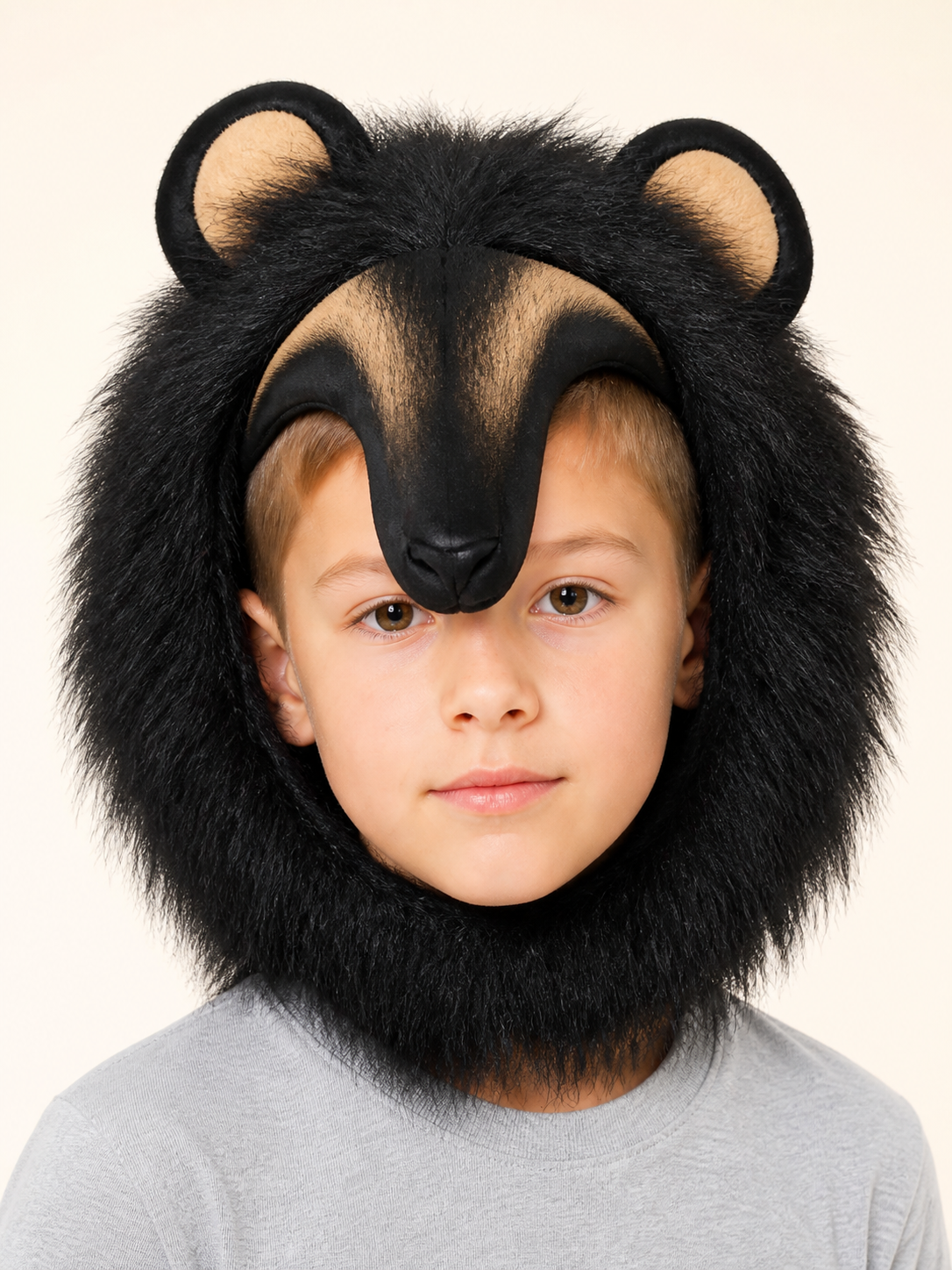 Black Lion Mane Carnival Hat for Pets Costume Headwear detail 2