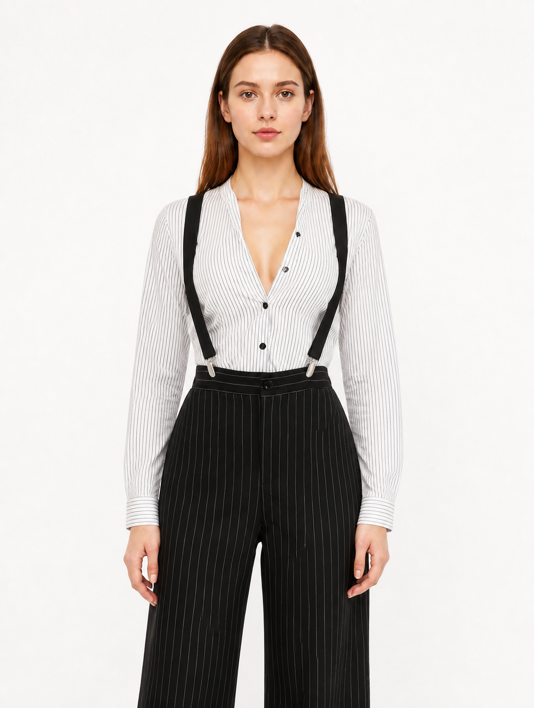 Striped Stage Costume with Pants and Suspenders Costumes detail 3
