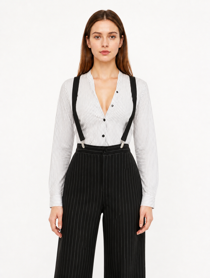 Striped Stage Costume with Pants and Suspenders Costumes detail 3
