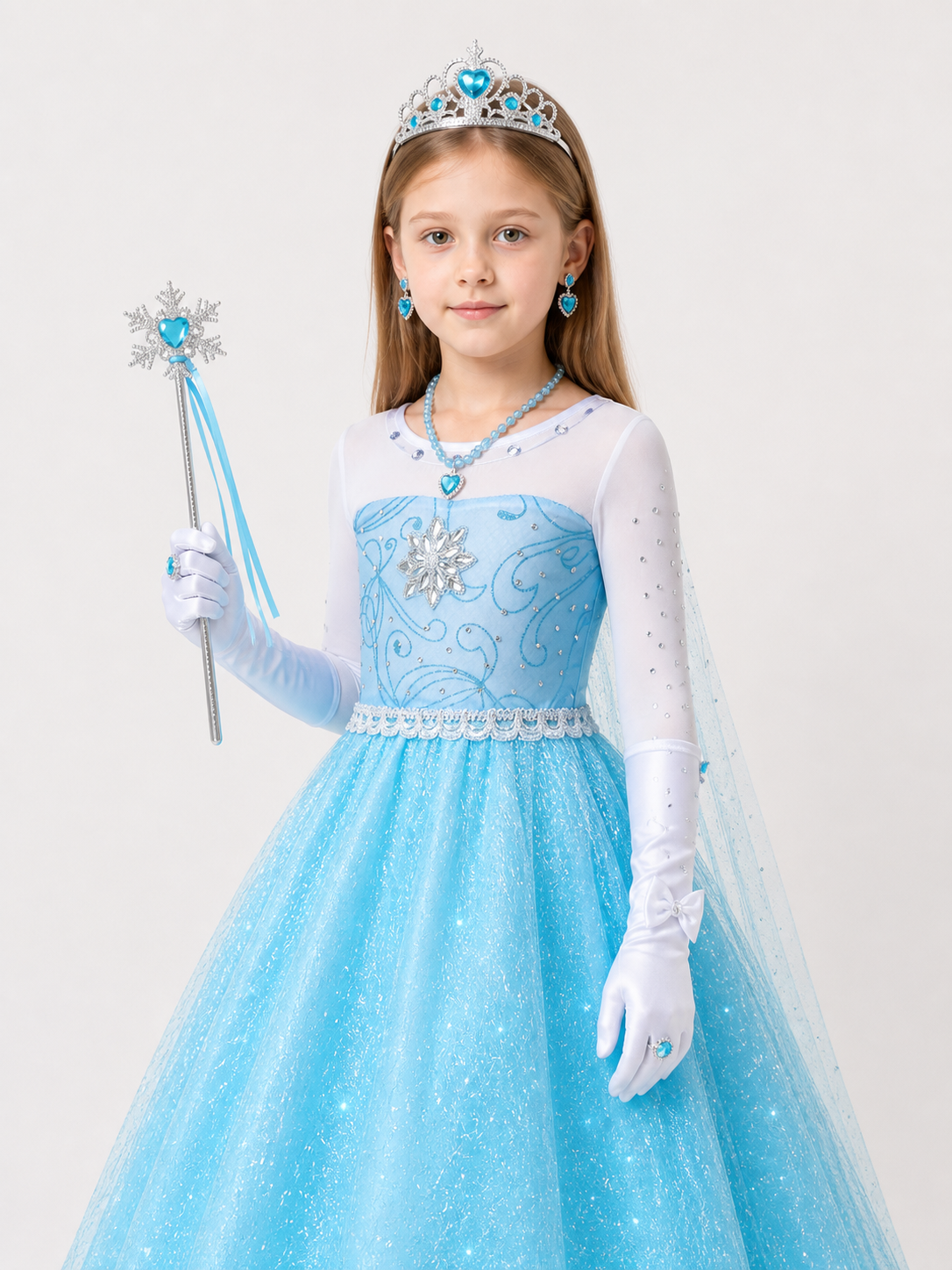 Blue Carnival Costume with LED Lights for Halloween Costumes detail 2