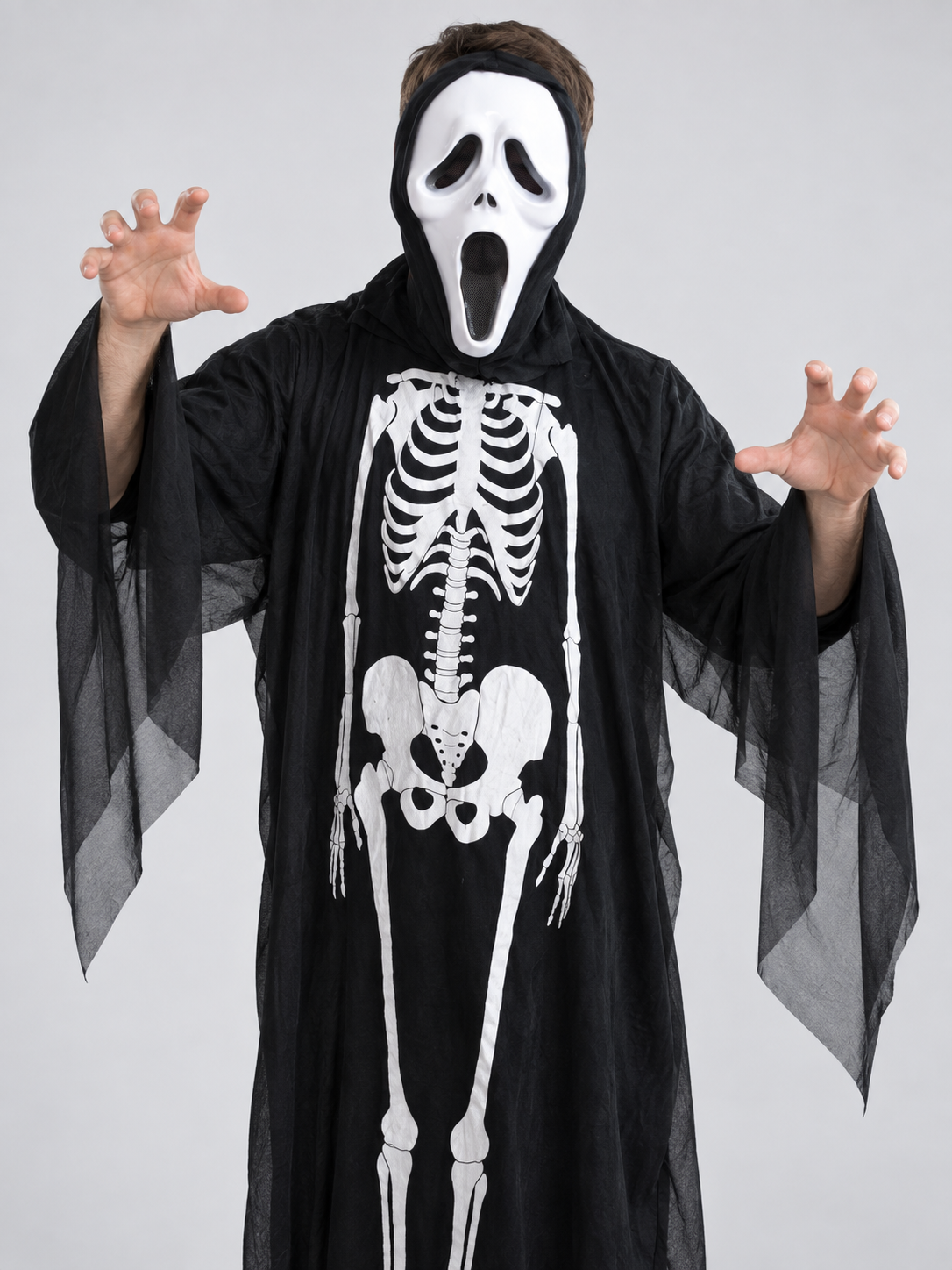 Skeleton Ghost Costume with Mask