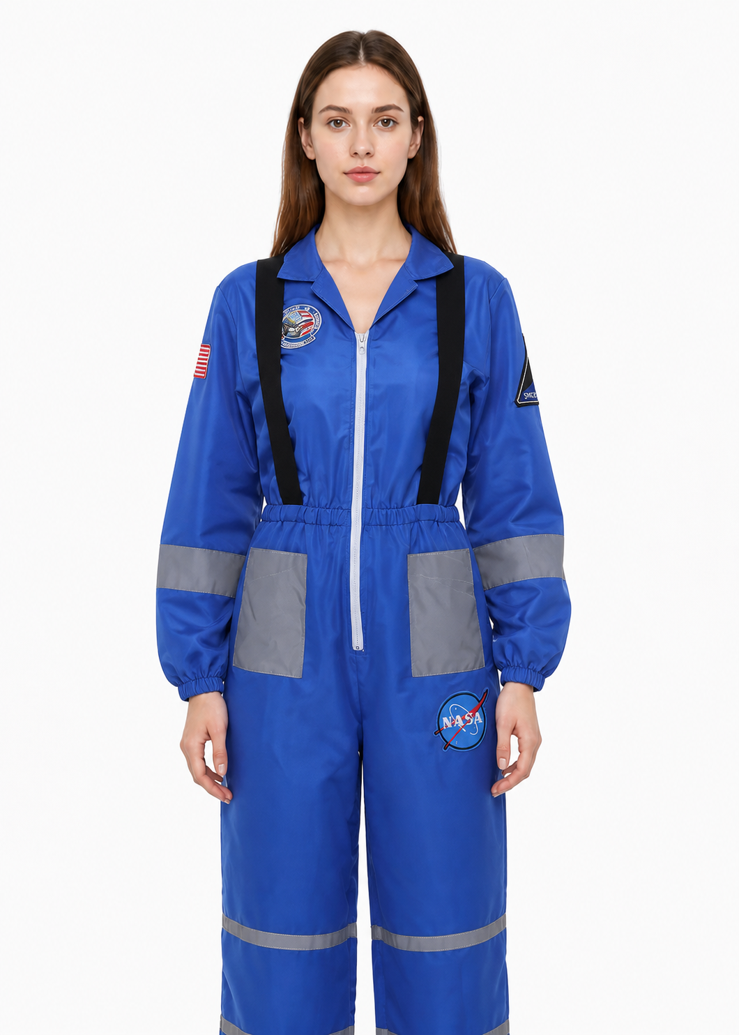 Astronaut Costume with Patches and Reflective Stripes