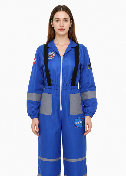 Astronaut Costume with Patches and Reflective Stripes