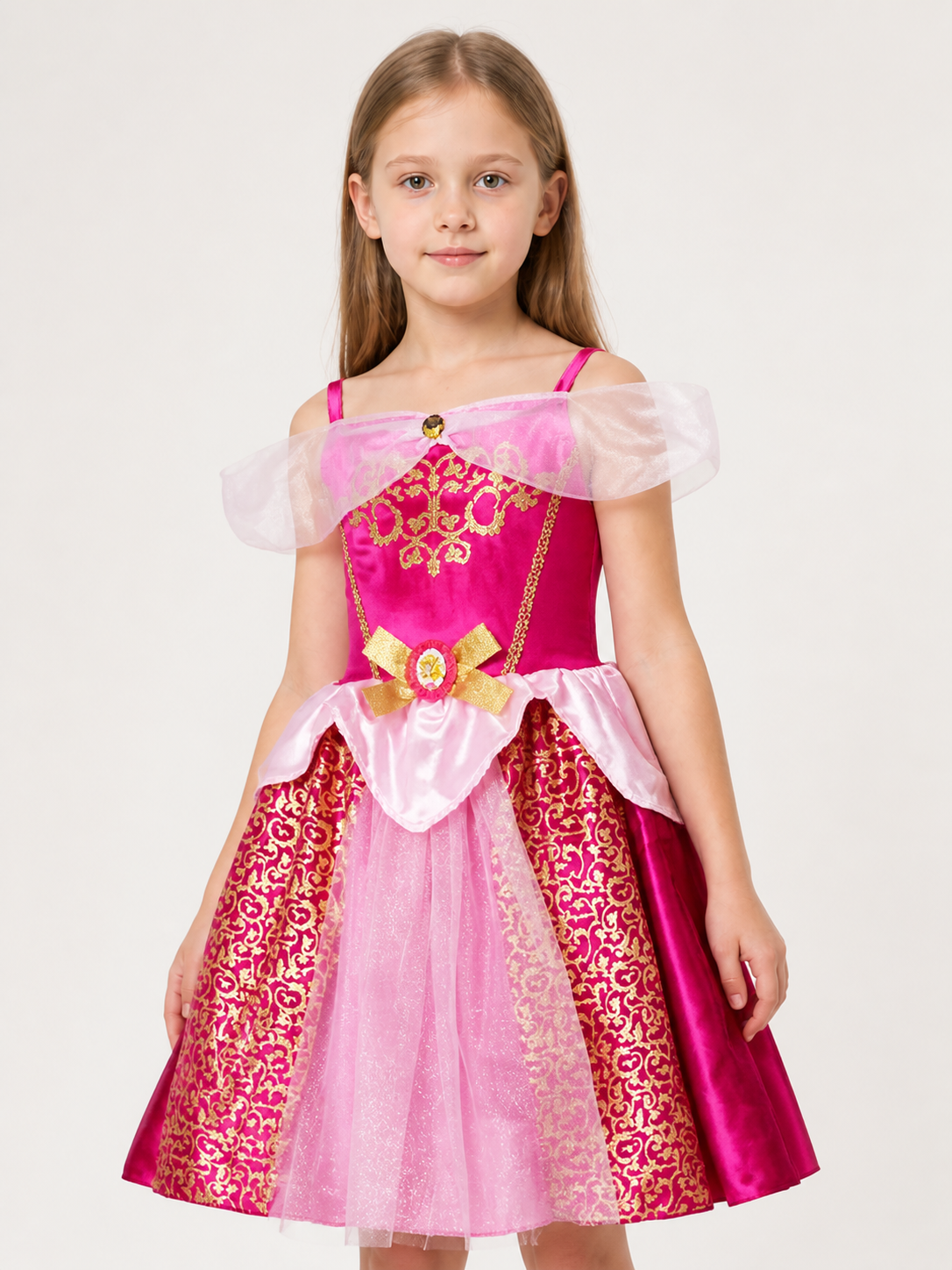 Pink Princess Carnival Costume for Halloween upper body view
