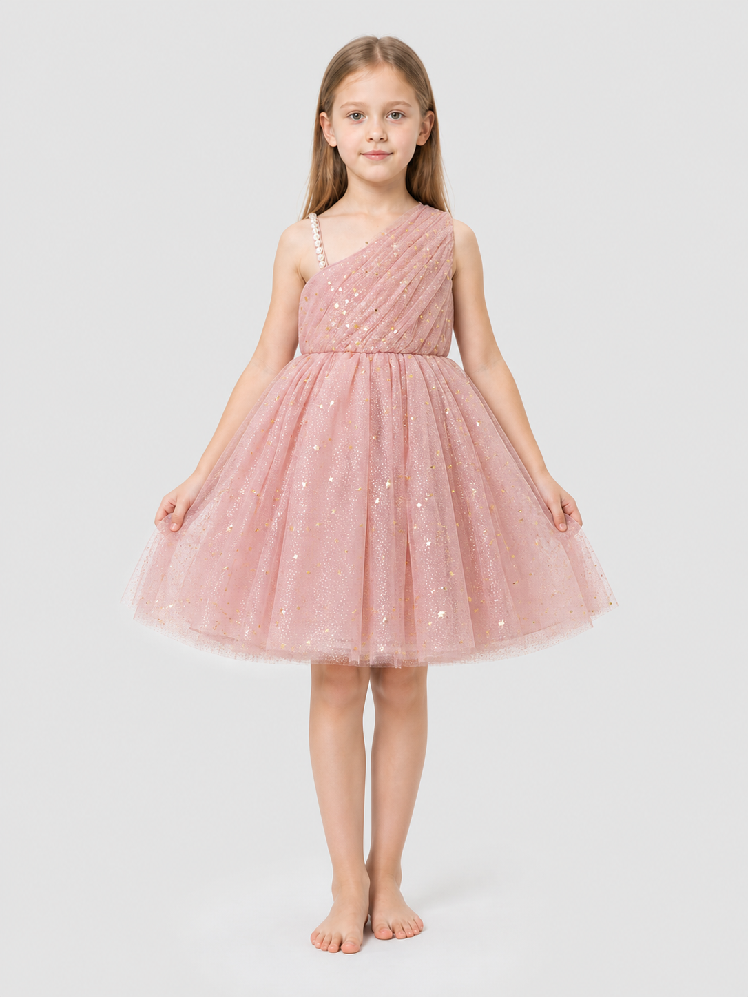 Girls' Dressy One-Shoulder Princess Dress with Sequins Costume Dresses detail 3