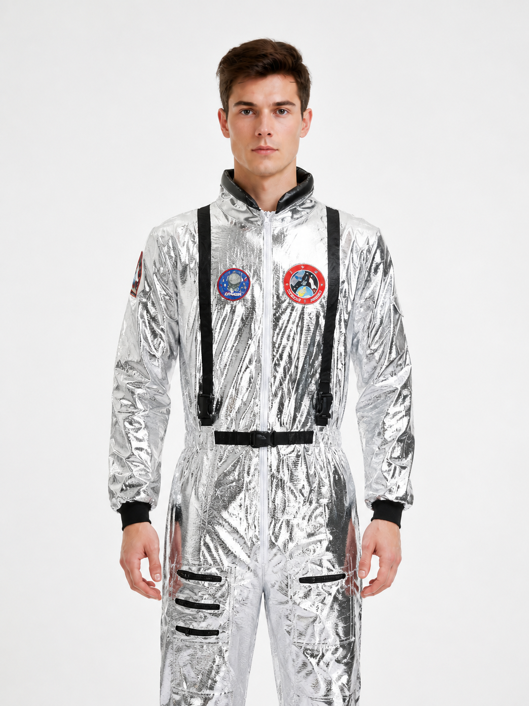 Silver Astronaut Jumpsuit for Cosplay Costumes detail 3