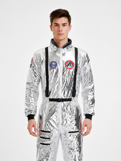 Silver Astronaut Jumpsuit for Cosplay Costumes detail 3