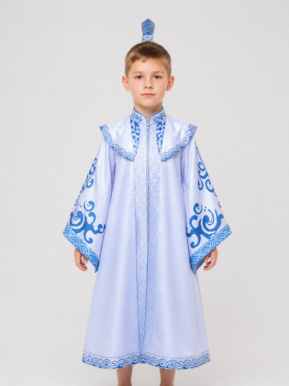 Ao Bing Cosplay Costume, White-and-Blue Robe with Wig Costume Wigs detail 3