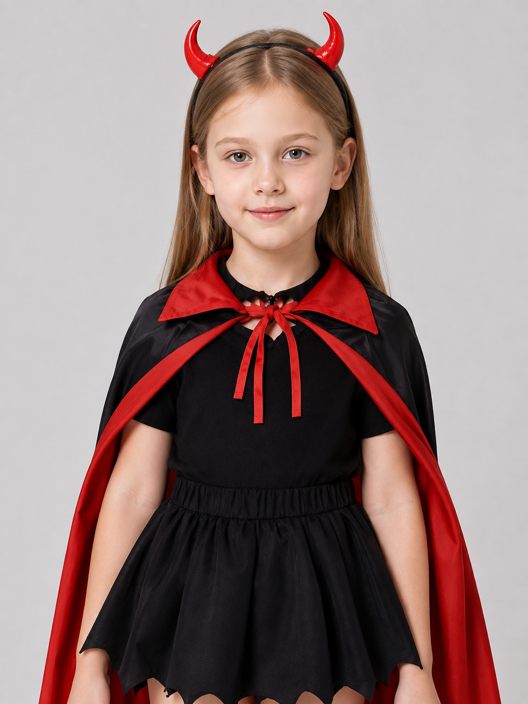 Vampire Costume with Cape and Horns Costume Capes detail 2