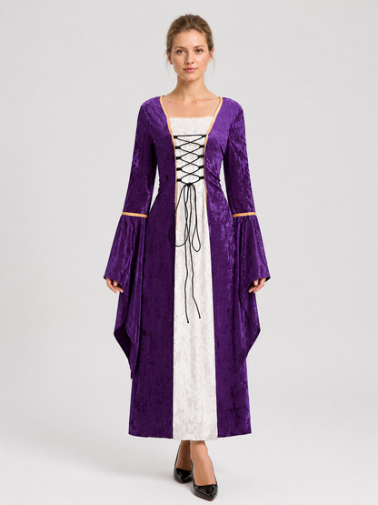 Long Medieval-Style Dress with Sleeves Costume Dresses detail 3