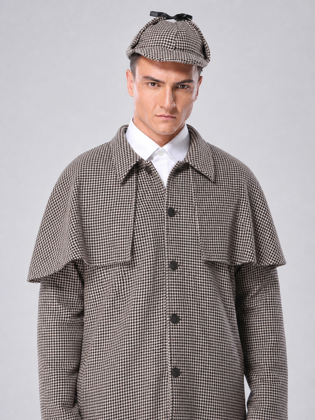 Sherlock Holmes Costume, Black and White Plaid