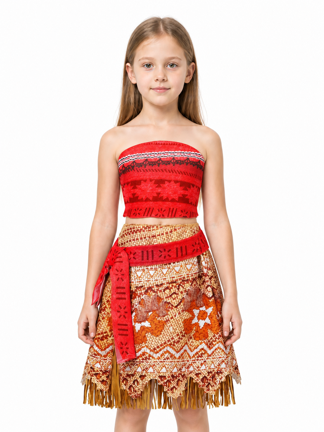 Moana Costume with Red Top and Fringed Skirt Costumes detail 3