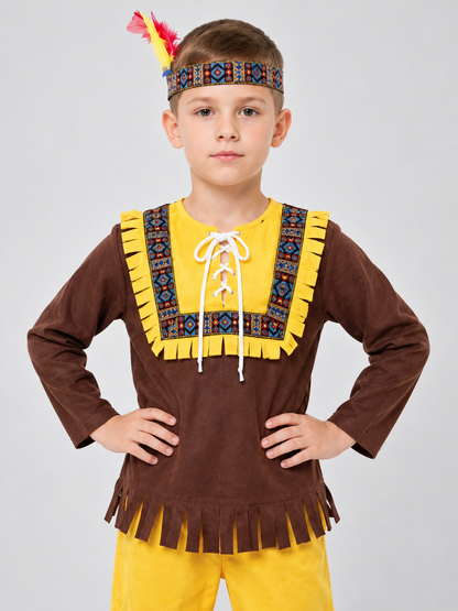 Kids' Indian Carnival Costume with Fringe and Headband