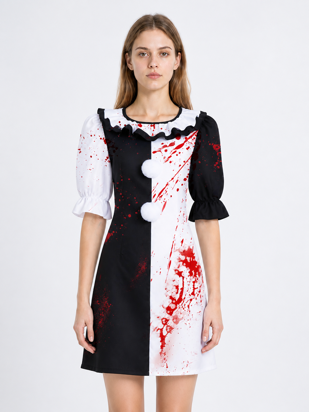 Halloween Blood-Splattered Clown-Style Dress Costume Dresses detail 3