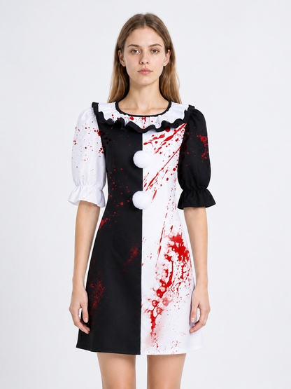 Halloween Blood-Splattered Clown-Style Dress Costume Dresses detail 3