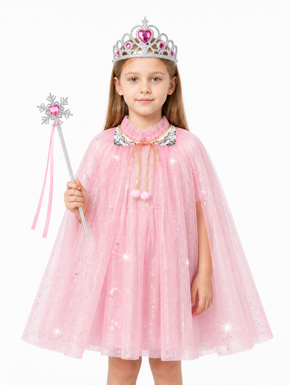Children's Halloween Cape with Crown and Wand Costume Capes detail 3